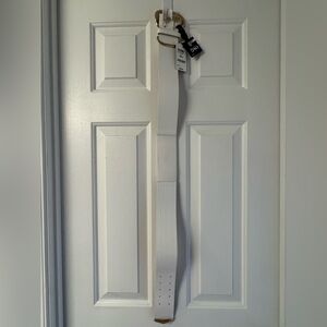 INC International Concepts Gold Buckle White Belt